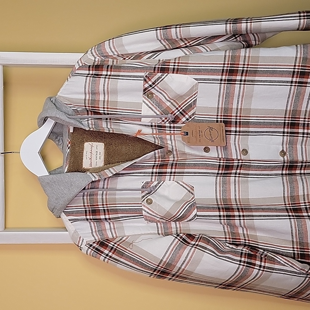 Weatherproof Button Down Hoodie Size Medium